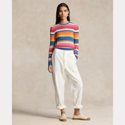 Multifarget Stripe Cable Crewneck - Stilshoppen