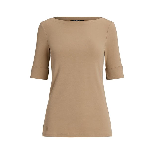 Beige Judy Boatneck Top - Stilshoppen