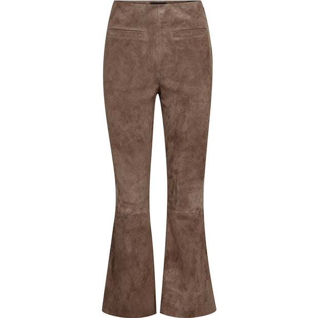 Taupe AvaDEP HW Sued 7/8 Pants - Stilshoppen