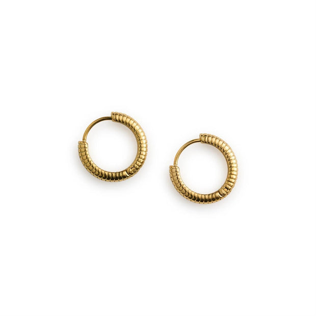 Vivia Ribbed Hoop Earrings