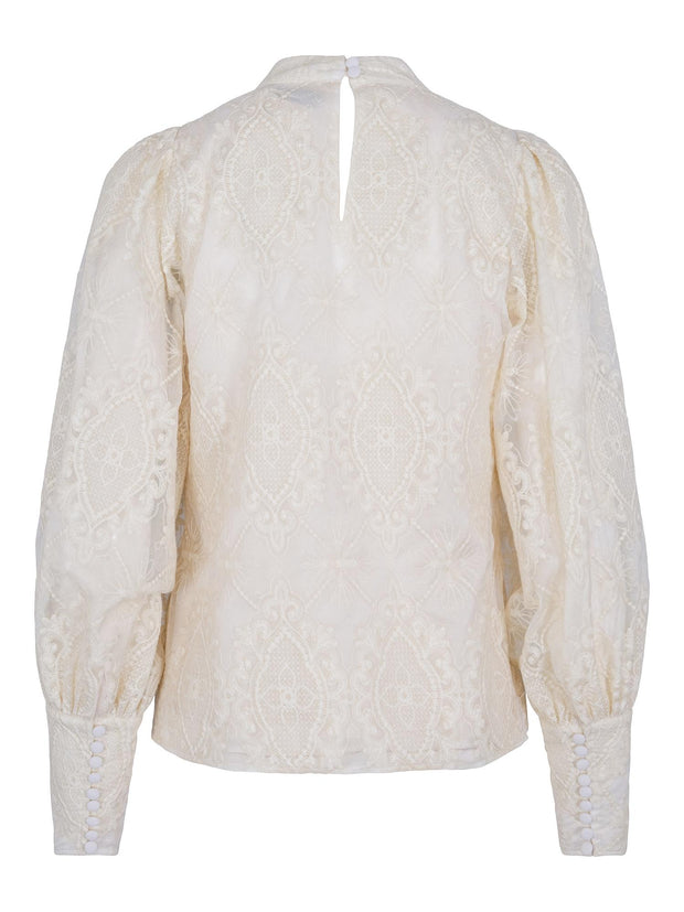 Creme Fashion Embr Blouse - Stilshoppen