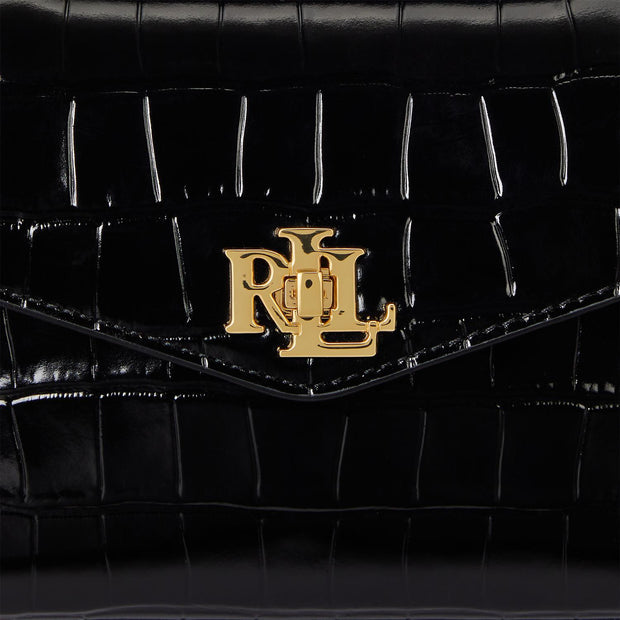 Sort Crocodile Small Farrah Satchel