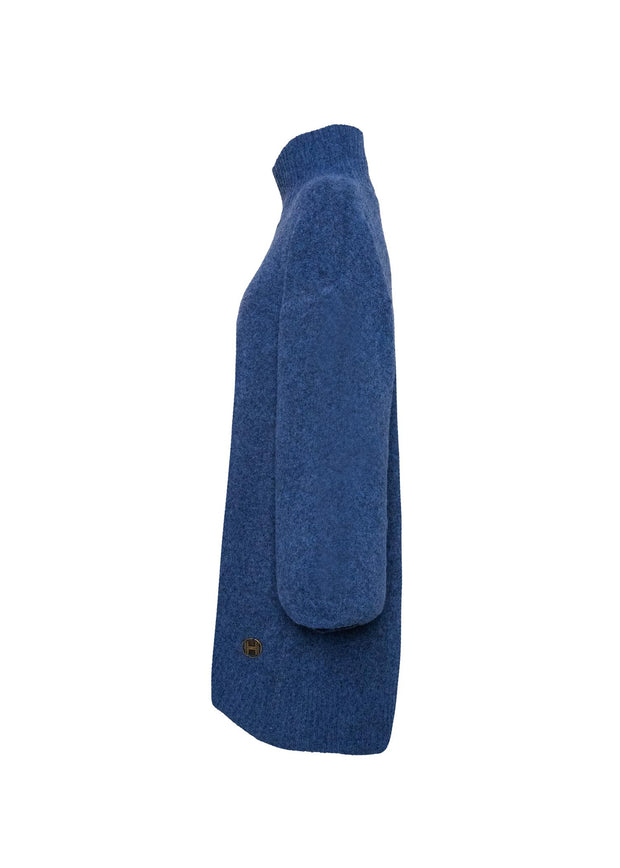 Navy Fam Patch Long Sweater - Stilshoppen