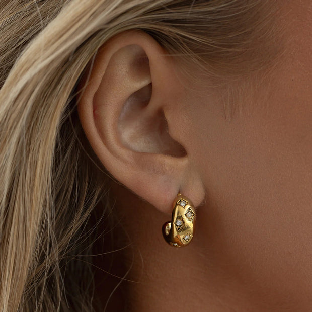 Vilma Crystal Hoop Earrings