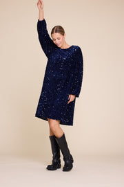 Blå Luna Sequins Dress