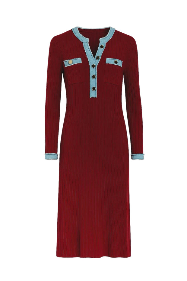 Burgunder Jerseykjole - Stilshoppen
