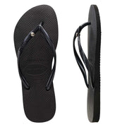 Sorte slim sandaler crystal