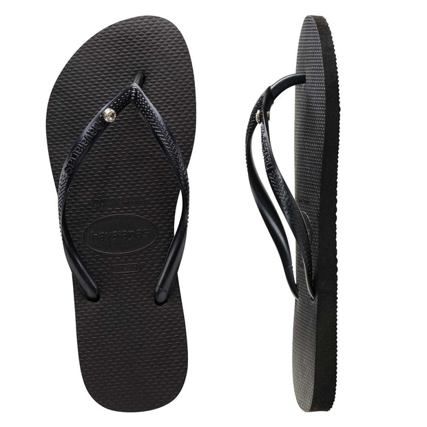 Sorte slim sandaler crystal