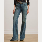 Blå Retro Flare jeans - Stilshoppen