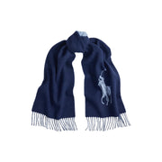 Navy Big Pony Wool Scarf