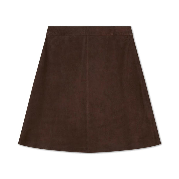 Mørkebrunt Alianne Suede Skirt