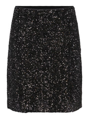 Sort A-shape Sequins Skirt - Stilshoppen