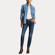 Blå Mid rise skinny jeans - Stilshoppen