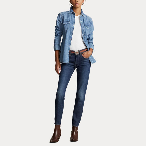 Blå Mid rise skinny jeans - Stilshoppen