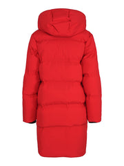 Red Long Weather Down Jacket - Stilshoppen