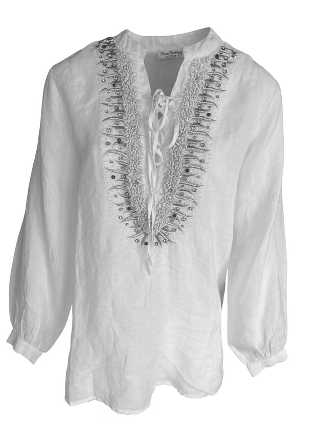 Hvit Linen Blouse