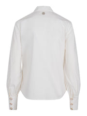 Hvit Button Stretch Blouse - Stilshoppen