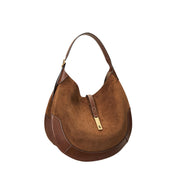 Cognac  Polo suede large shoulder bag