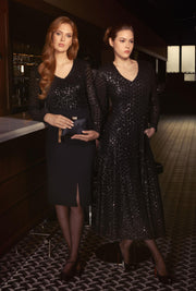 Sort Geo- Seq Dress - Stilshoppen