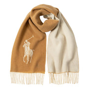 Camel/Cream Big Pony Wool Scarf - Stilshoppen