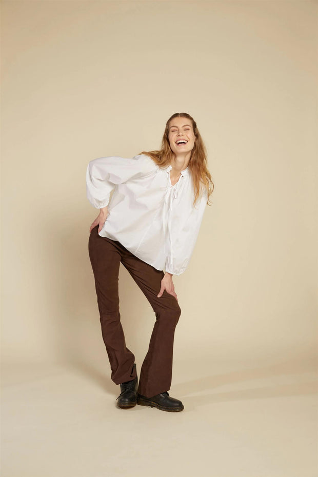 Brun Cooper Flare Suede23 - Stilshoppen