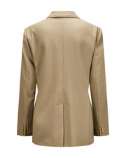 Camel Double Breasted Wool Blazer - Stilshoppen