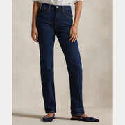 Blå High Rise Straight Jeans - Stilshoppen