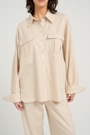 Beige ElarahGZ linen shirt