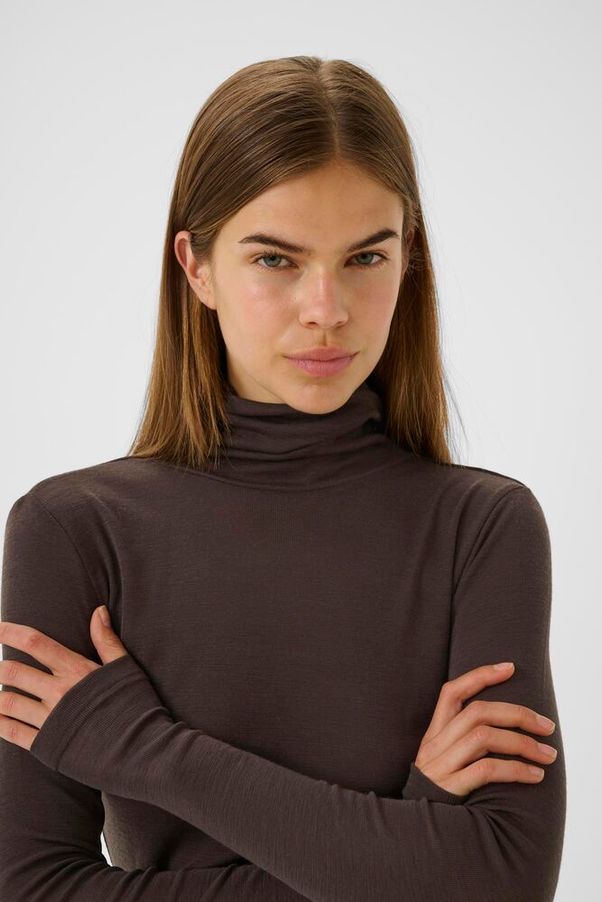 Brun GZninia Wool Rollneck - Stilshoppen