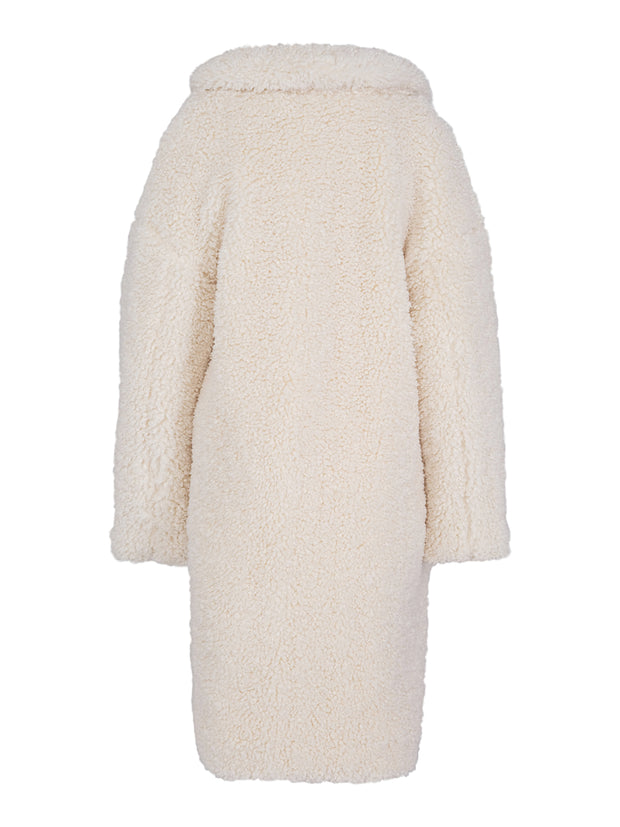 Creme Long Faux Fur Coat - Stilshoppen