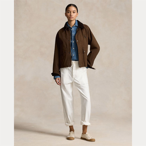 Brun Cropped Utility Jacket - Stilshoppen