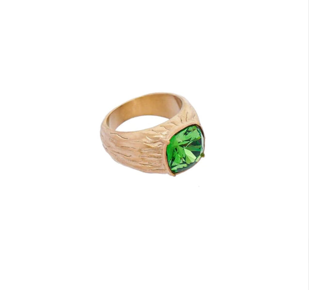 Moss Green Carla Swarovski Ring - Stilshoppen