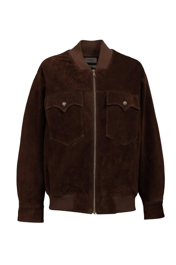 Brun ruskinns bomber jacket