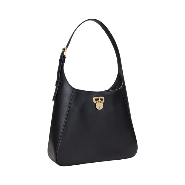 Sort Leather LargeTaner Shoulder  Bag - Stilshoppen