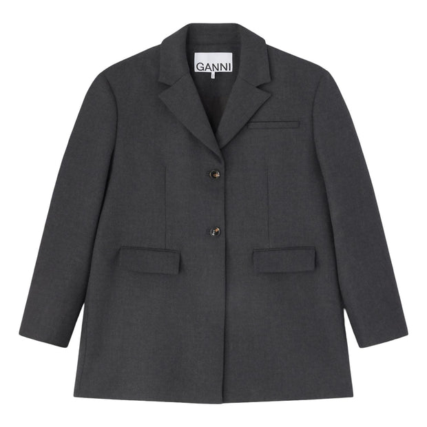 Mørkegrå Suiting Wool Blazer