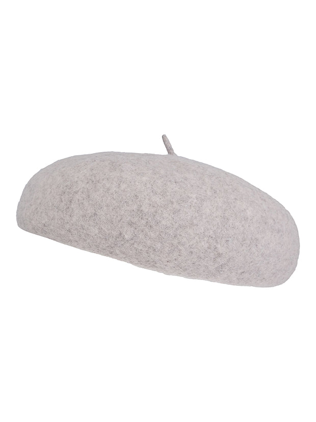 Grey Melange Beret Hat - Stilshoppen