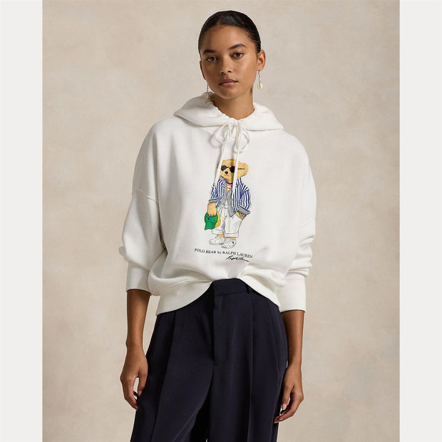 Hvit Polo Bear Fleec Hoodie - Stilshoppen