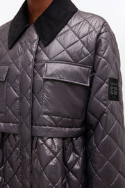Sort Shiny Quilt Midi Jacket