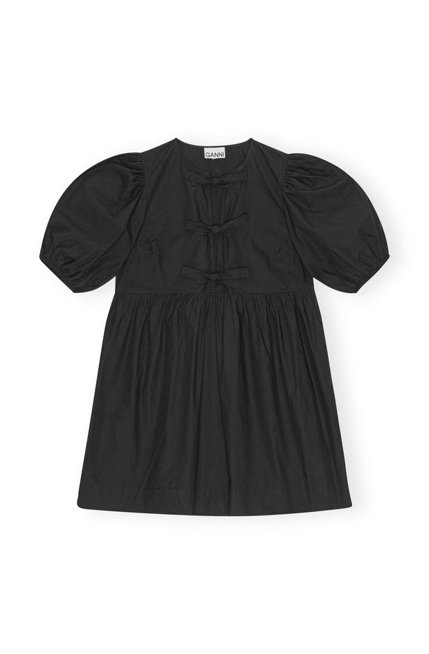 Cotton Poplin Tie Mini Dress