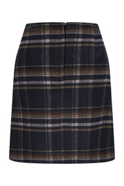 Navy Adam Check Skirt