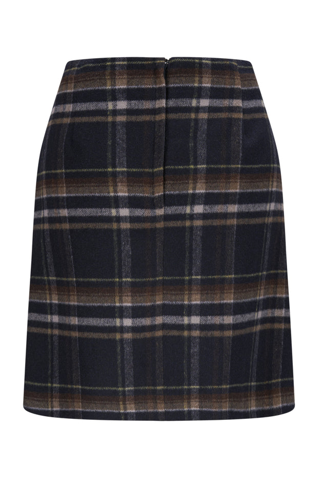Navy Adam Check Skirt