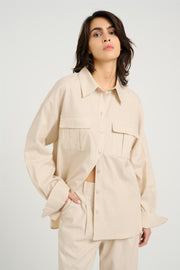 Beige ElarahGZ linen shirt