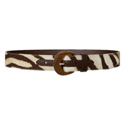 Zebra-Print Wood buckle belt - Stilshoppen