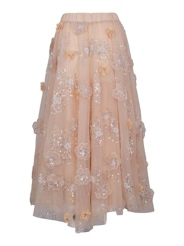 Long Flower Fab Tyll Skirt