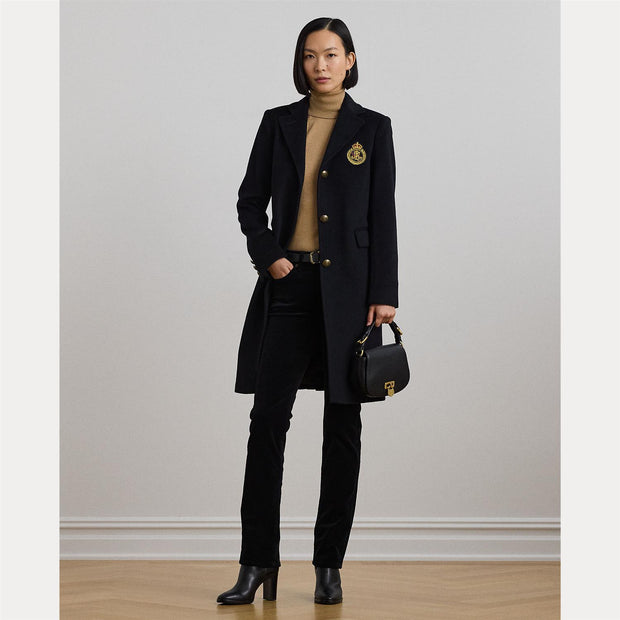 Black Crested Wool Lined Coat
