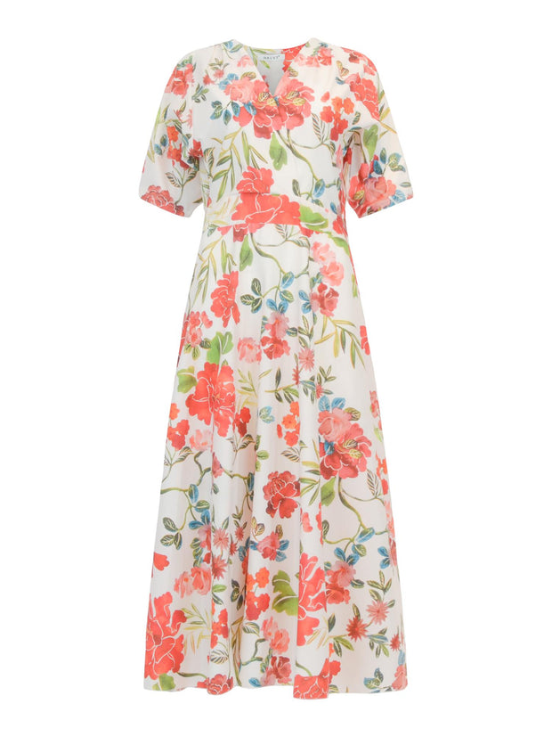 Flower V-neck dress - Stilshoppen