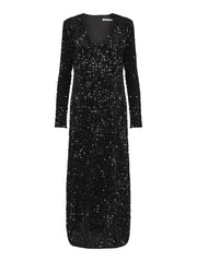 Sort Long Sequins Dress - Stilshoppen