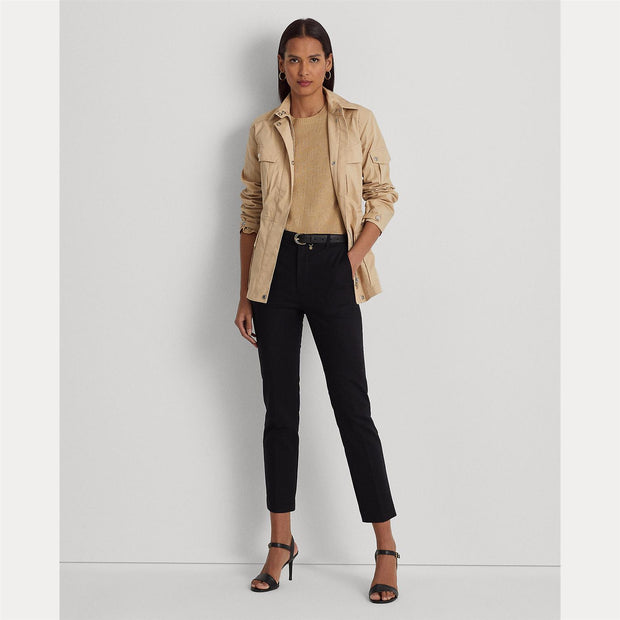 Sort Double Faced Stretch Cotton Pant - Stilshoppen