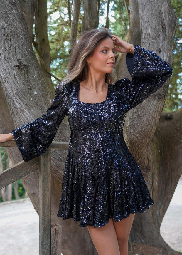 Black Sophie Sequin Dress - Stilshoppen