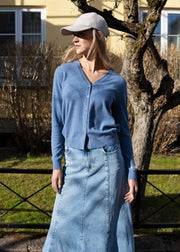 Denim Blå Ruby Cardigan - Stilshoppen